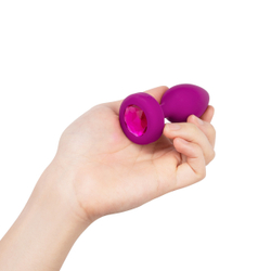 b-Vibe Vibrating Jewel Plug S/M - Анальная пробка с вибрацией