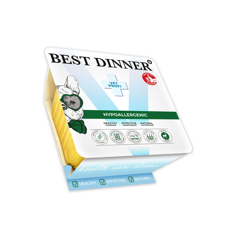 BEST DINNER (Бест Динер) Exclusive Vet Profi Hypoallergenic Консервы для собак для профилактики пищевой аллергии, с олениной, 100 г
