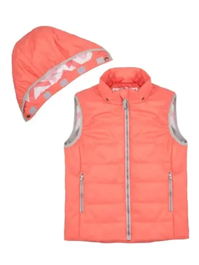 Жилетка для девочки утепленная с капюшоном весенняя