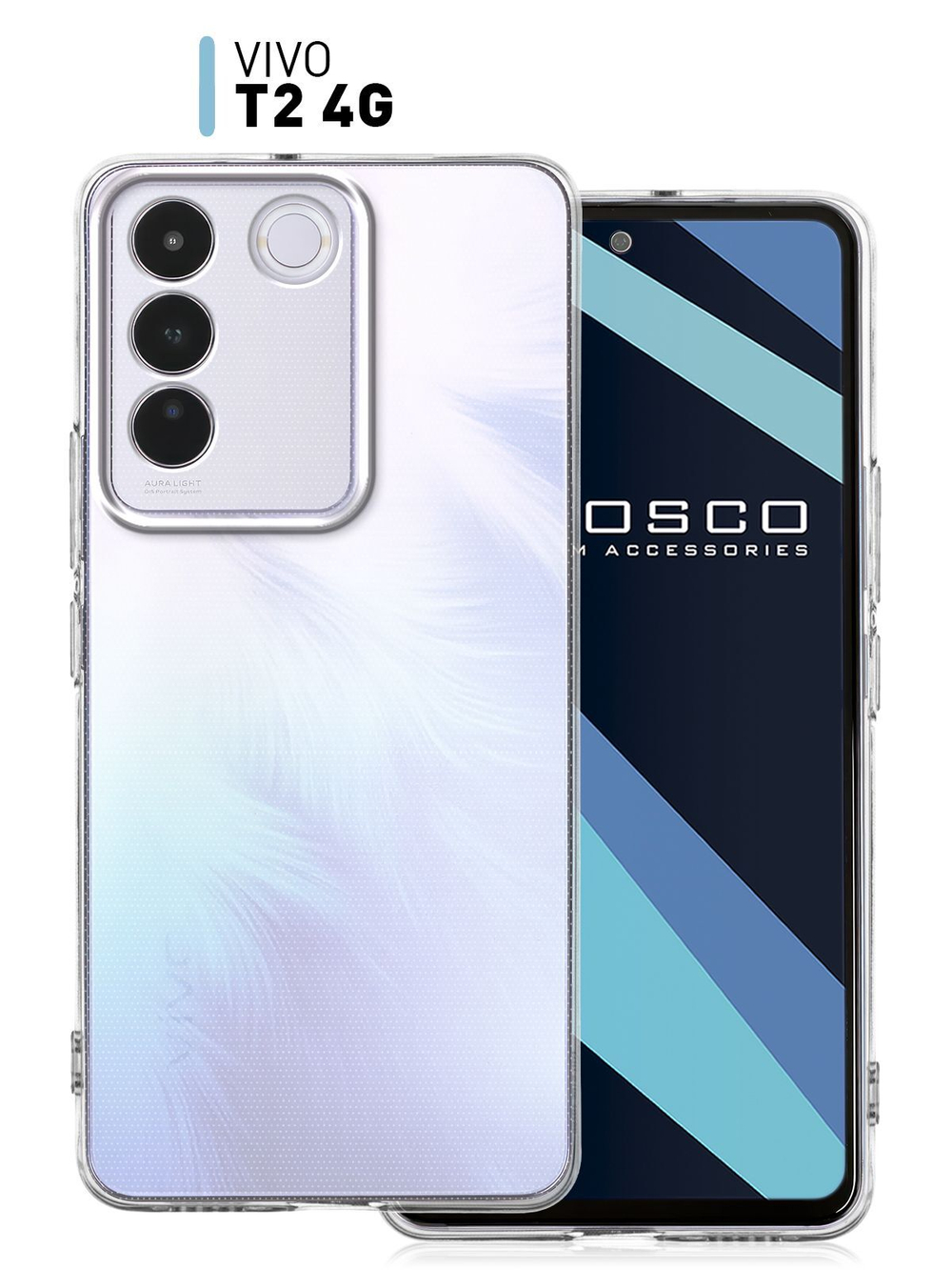 Чехол ROSCO для Vivo T2 (арт.VV-T2(4G)-TPU-01-TRANSPARENT )