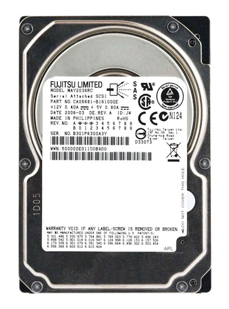 Жесткий диск Fujitsu 36Gb (U300/10000/8Mb) SAS 2,5&quot; MAY2036RC