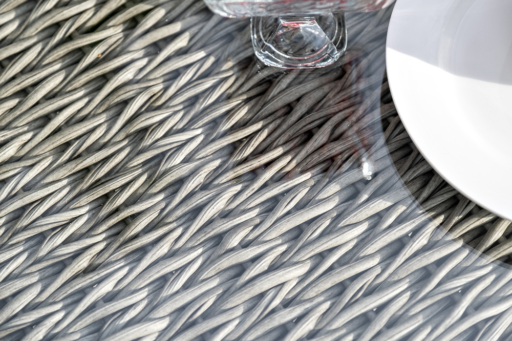 "Капучино" лаунж-зона из искусственного ротанга (гиацинт), цвет серый