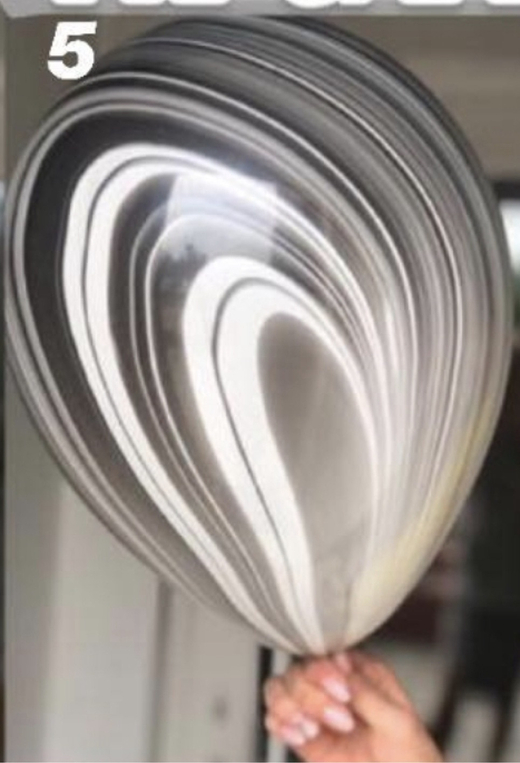 Воздушный шар Агат черно белый ПАЛИТРА №4189