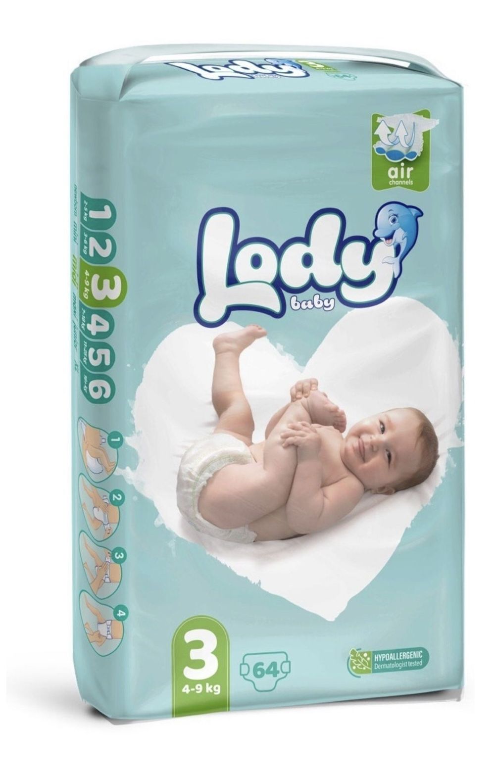 Подгузники "Lady baby" рамер 3/60шт