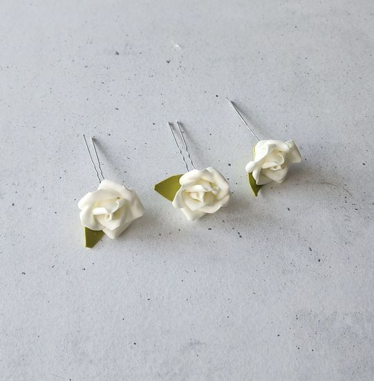 Набор шпилек "Розы большие" латекс, 3 шт, бирюза