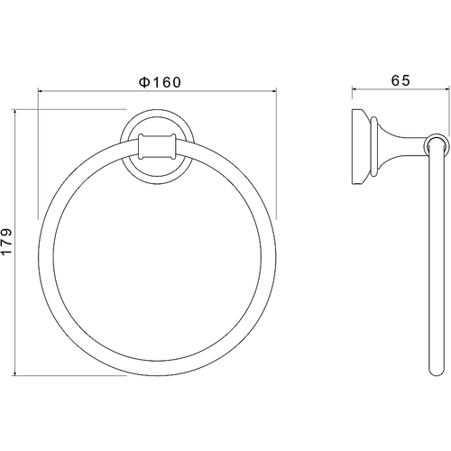 Кольцо для полотенец Aquatek Классик AQ4512PG Золото
