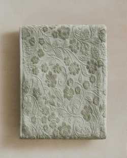 Zara Home - Жаккардовое банное полотенце с цветочным рисунком, зеленый, 30х50 см