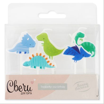 Свечи-фигуры "Динозавры" 5 шт