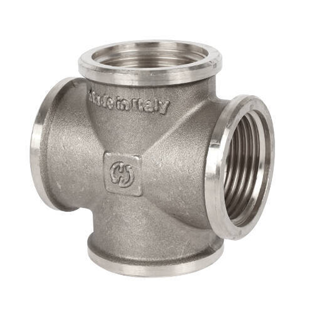 Крестовина STOUT SFT 0031 - 3/4" (для стальных труб, латунь никелированная)