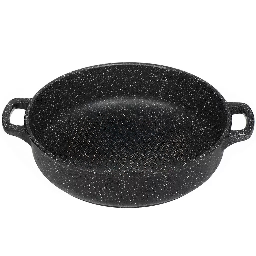 Жаровня 26 чёрный мрамор с крышкой в комплекте