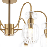 Светильник на штанге 6x60Вт E14,  металл/стекло, античная медь/прозрачный плафон