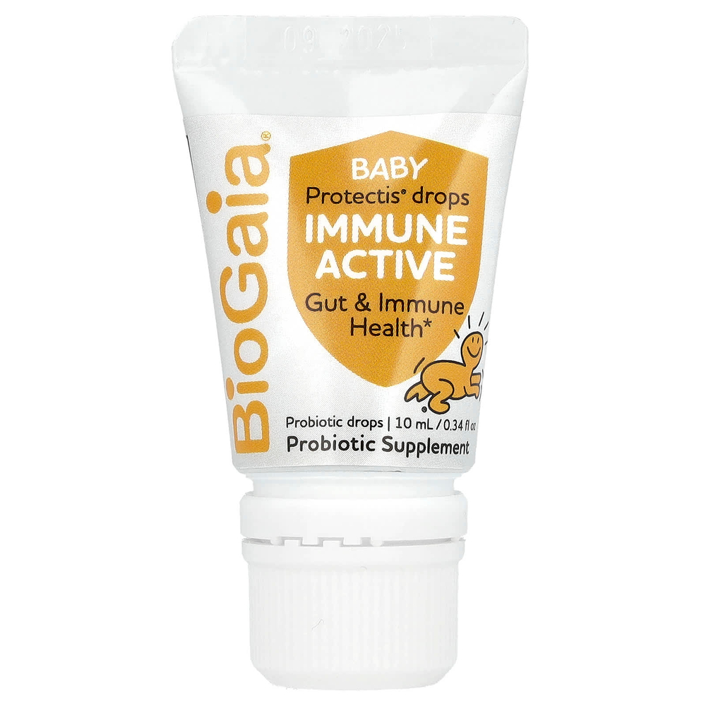 BioGaia, Baby Protectis капли, для иммунитета, 0–36 месяцев, 600 МЕ, 10 мл (0,34 жидк. унц.)