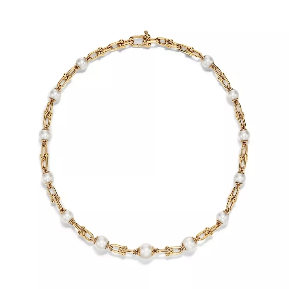 Колье из жёлтого золота с жемчугом, Tiffany ⚜️Hard Wear Pearl