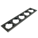 Рамка 5-местная, металл, STEKKER, MFR00-7005-05, серия Катрин, черный 50028