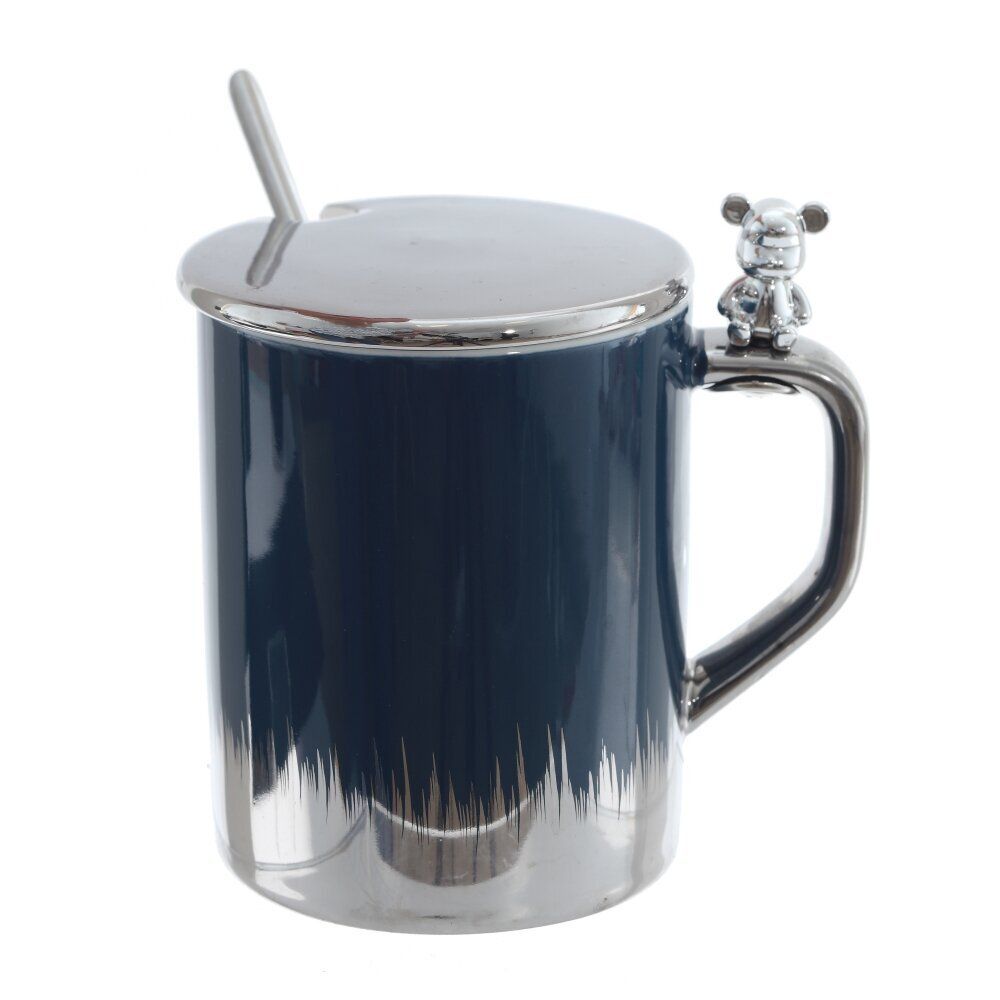 GAEM Кружка с крышкой и ложкой, 330 мл, L12 W8 H12,5 см, 4в.