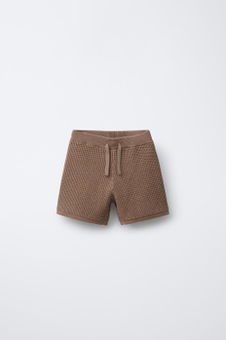 ZARA ТРИКОТАЖНЫЕ ШОРТЫ, КОРИЧНЕВЫЙ