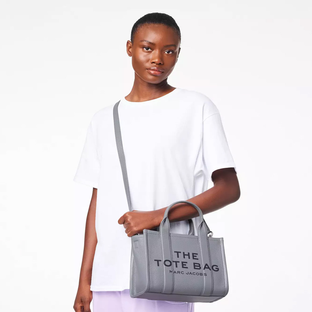 Сумка-тоут Marc Jacobs The Leather Mini Tote Bag Wolf Grey