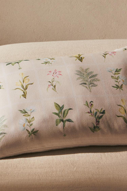 ZARA HOME ЧЕХОЛ ДЛЯ ДЕКОРАТИВНОЙ ПОДУШКИ С ПРИНТОМ «ЦВЕТЫ», ЭКРЮ