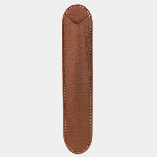 Чехол для ручки Plume из кожи теленка, цвета карамель
