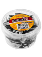 Виброхвост несъедобный Helios Shaggy 3,35"/8,5 см Pepper Green & Orange 100шт. (HS-16-018-N)