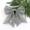 Бант Бриджит 24x28 см., 1 шт., серебро с пайетками, Christmas DeLuxe (86841)
