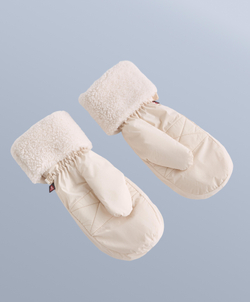 Oysho Варежки из искусственной овчины с наполнителем, экрю