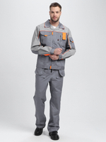 Костюм Драга-2 (тк.Смесовая МВО,240) п/к, серый/св.серый/оранжевый