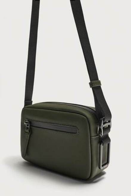 ZARA ПРОРЕЗИНЕННАЯ СУМКА, ЗЕЛЕНЫЙ ХАКИ