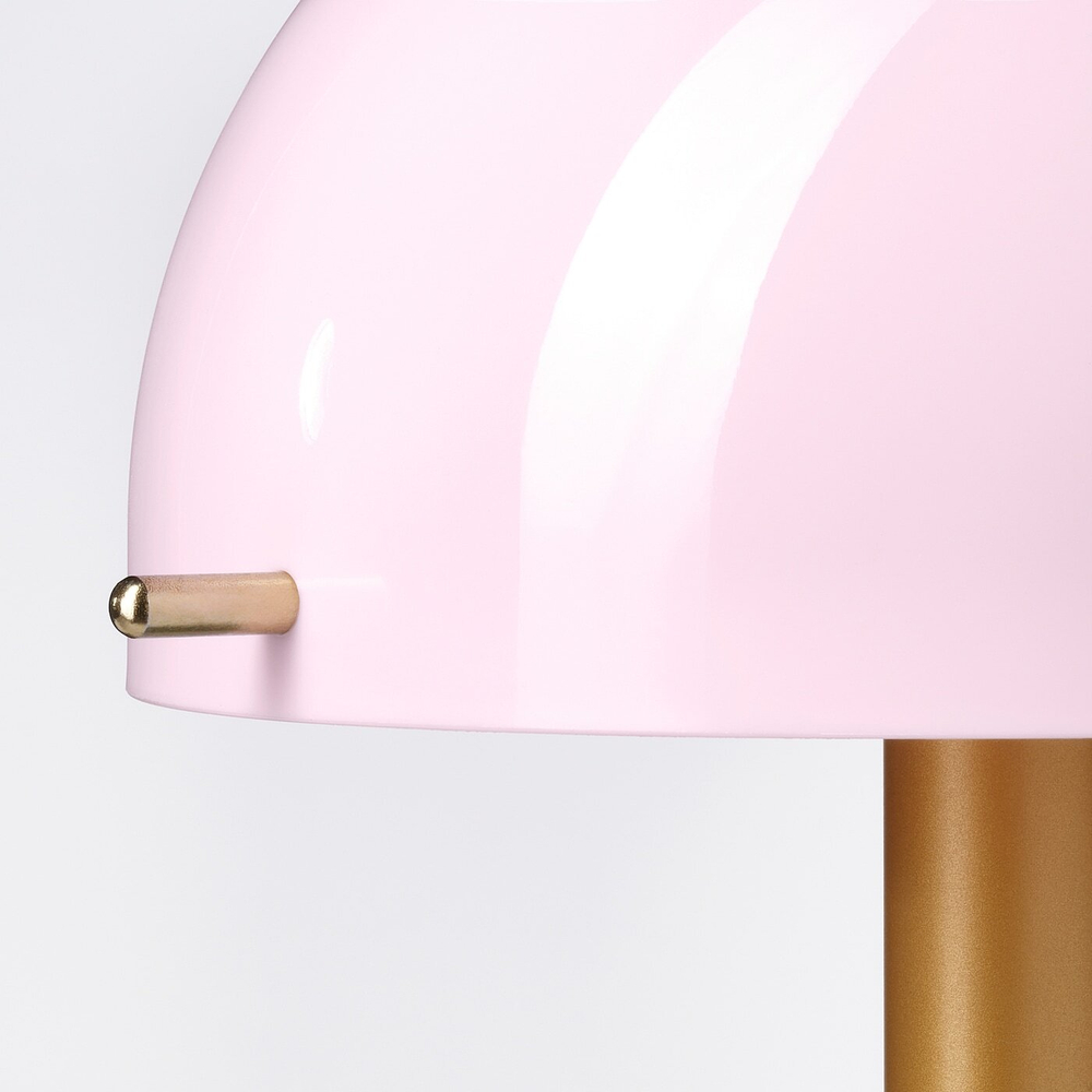 IKEA NÖDMAST  (ИКЕА НÖДМАСТ)  -  Светодиодная лампа на батарейках, светло-розовый/темно-серо-зеленый, 26 см