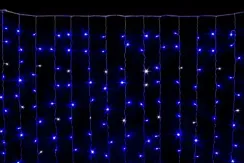 Занавес с мерцающим диодом 2*2 м., 220V, 240 синих LED ламп, прозрачный провод, Winner Light (b.03.5T.240+)