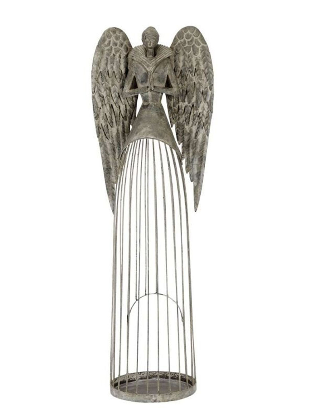 Подсвечник "Ангел" большой серый антик 24,5x17x71,5 см