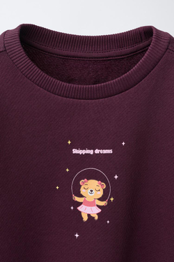 ZARA ТОЛСТОВКА С ПРИНТОМ, БУРГУНДИ