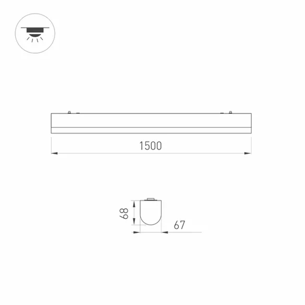 Светильник ALT-LARGO-1500-40W Warm3000 (WH, 120 deg, 230V) (Arlight, IP65 Пластик, 5 лет) 047718