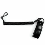 Шнур страховочный кевларовый с латунным карабином и кожаной шлевкой (черный)