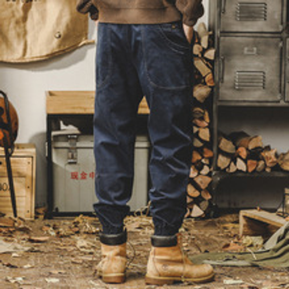 Модные мужские повседневные рабочие брюки c резинкой внизу