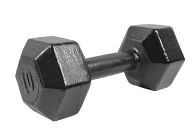 Гантель гексагональная литая черная, 10 кг