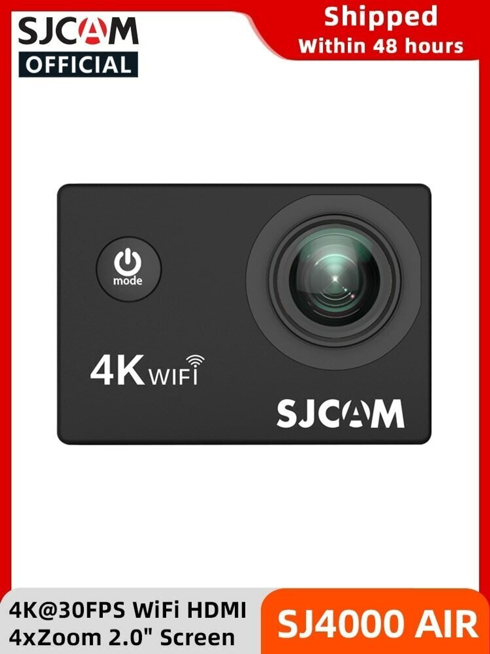 Экшн-камера SJCAM SJ4000 Air, 12МП, 900 мА·ч, черный