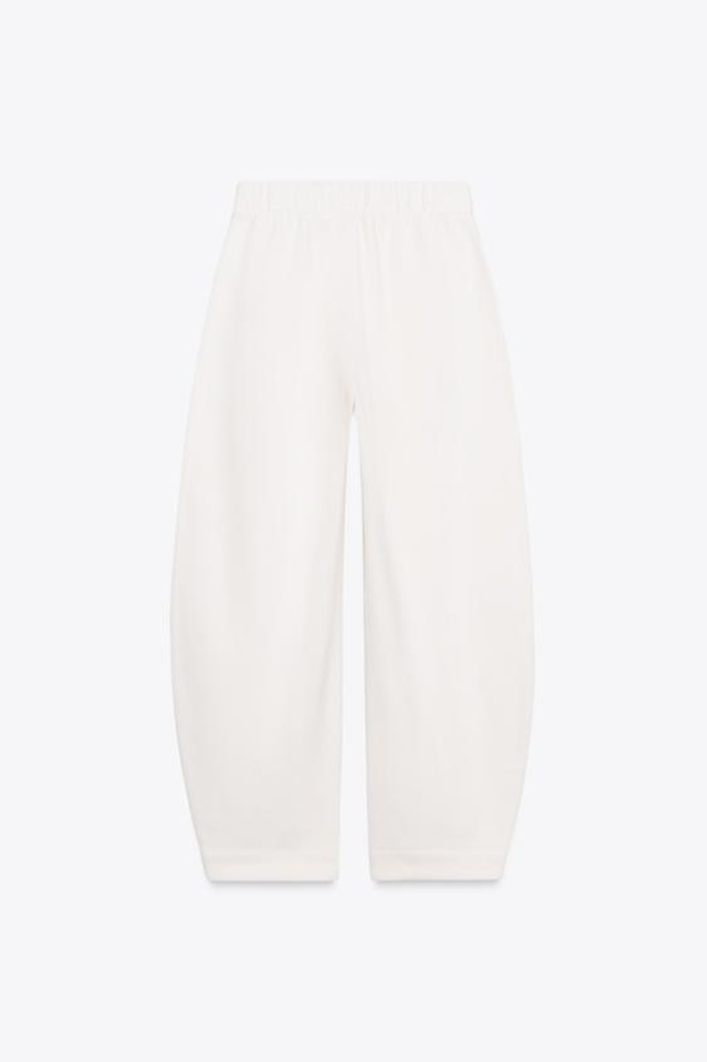 ZARA БРЮКИ ИЗ ФЛИСА С РЕМНЕМ, ЭКРЮ