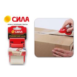 Скотч СИЛА TPA72-00 упаковочная лента 48мм х 20м х 50мкр с диспенсером, прозрачная