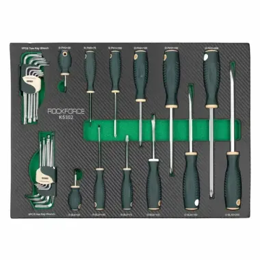 Набор отверткок с магнитным наконечником и ключей Г-образных 30пр., в ложементе RockForce RF-K5302