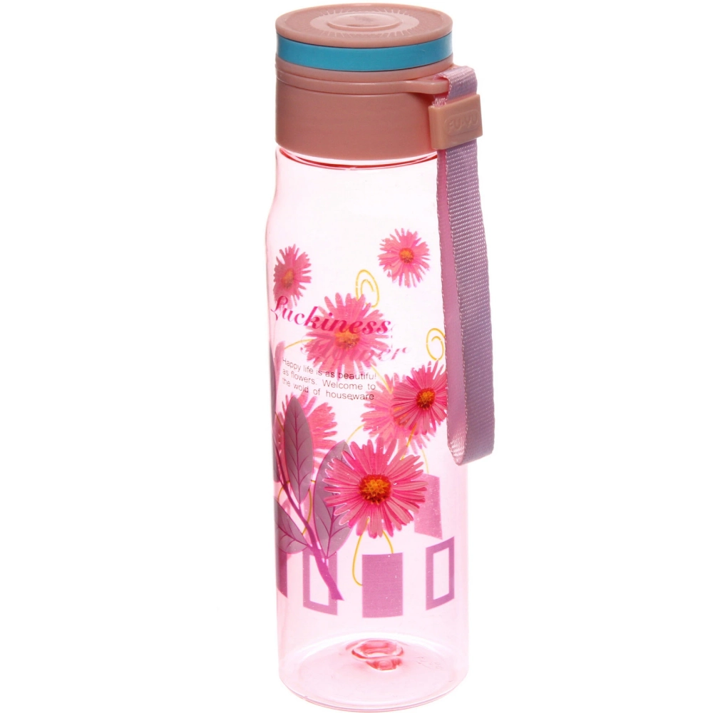 Бутылка питьевая пластиковая 600мл «Лето», микс цветов