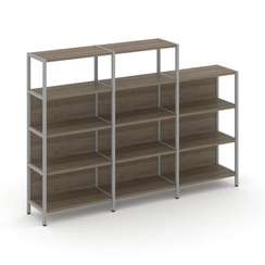 Shelf System Трехсекционный стеллаж четырех/трехярусный SN.STM-432 Вяз Благородный/Металл Серый 2370