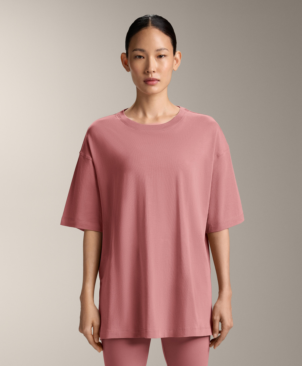 Oysho Футболка из смесового хлопка, розовый