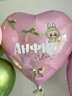 Воздушные шары Лабубу розовая №3446