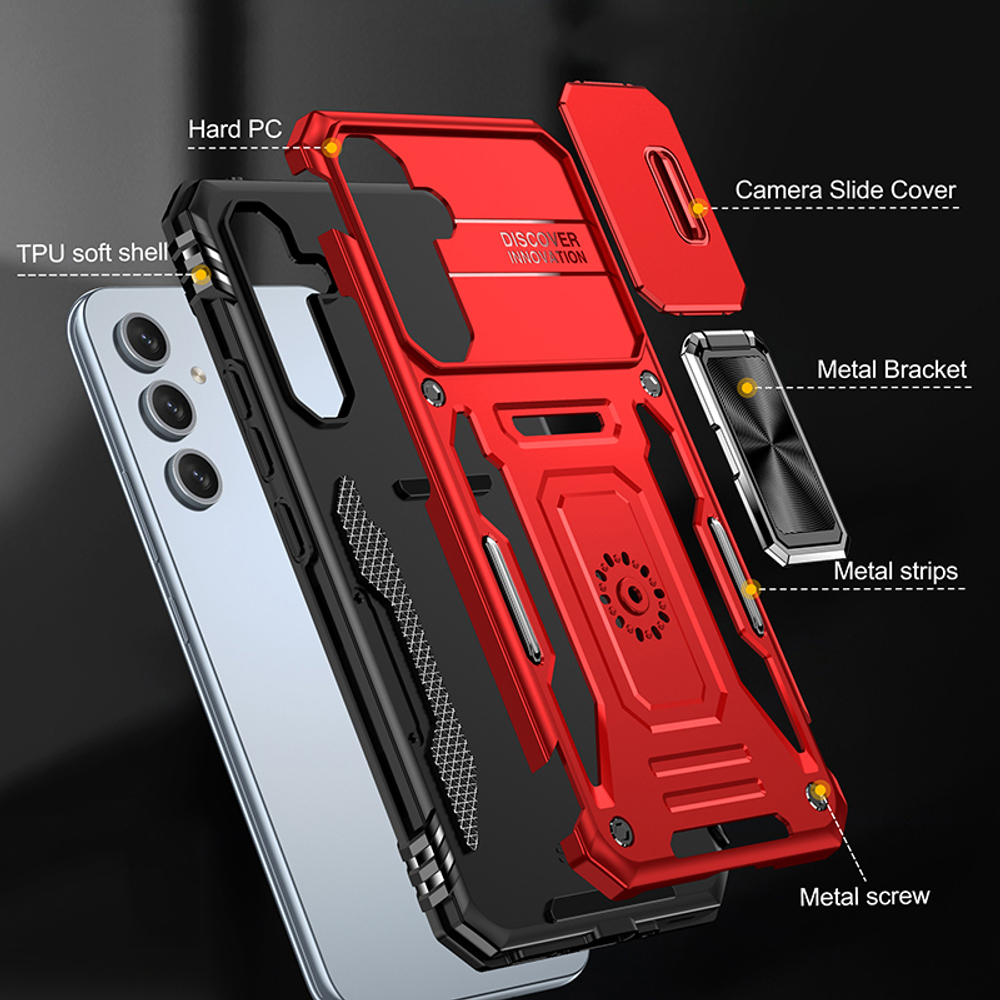 Чехол Safe Case с кольцом и защитой камеры для Samsung Galaxy A24