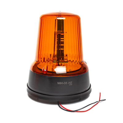 Маяк импульсный 12/24 В, желтый, 30 светодиодов, 3 режима вспышки, сенсорный, крепление на болтах, H=208мм D=180мм