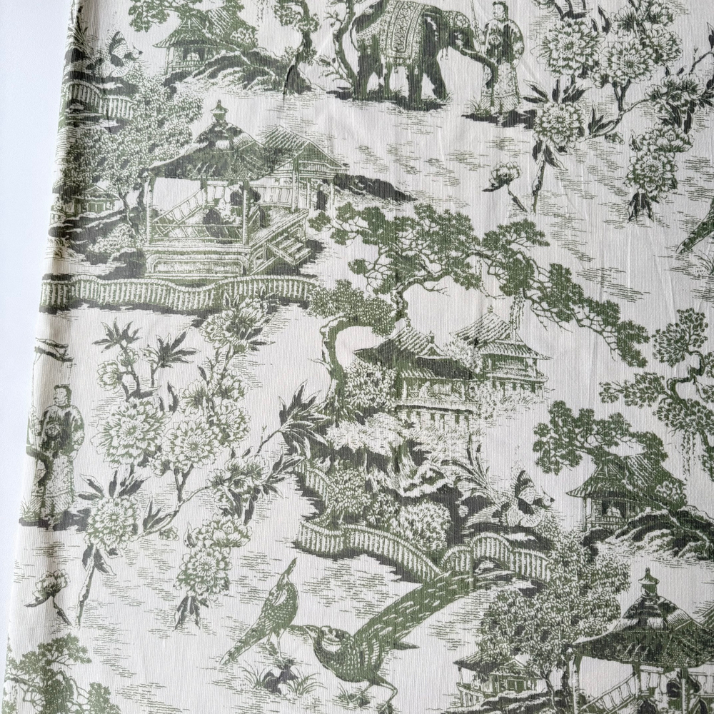 Микровельвет 100% хлопок Китайская церемония (зелёный)