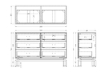 Комод Garda Decor черный 6 ящиков 120*42*82 см