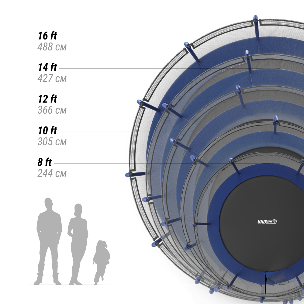 Батут UNIX Line SUPREME BASIC 14 ft (blue)