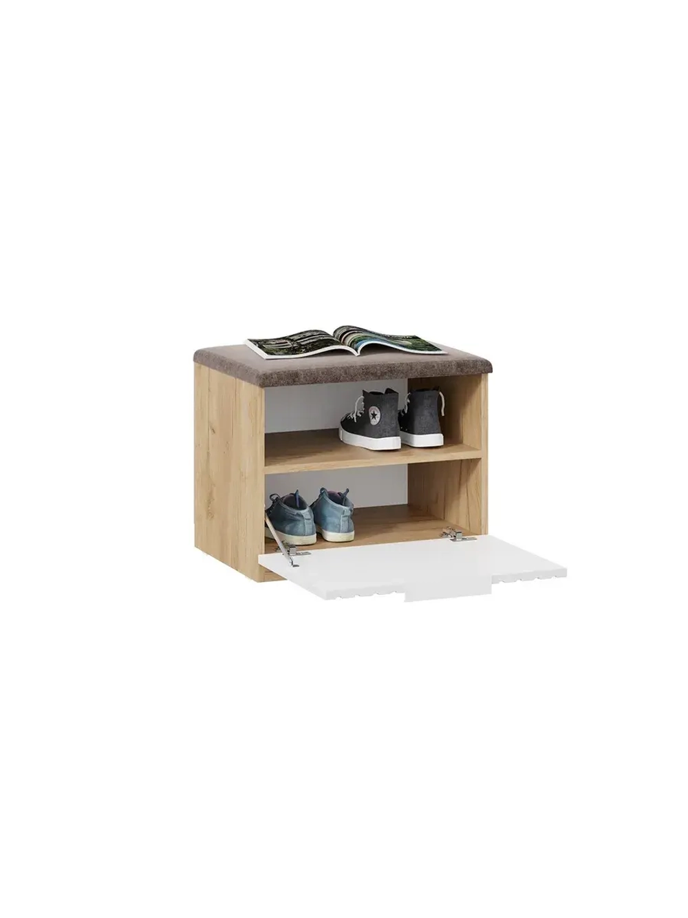 Прихожая с зеркалом Дуб Крафт золотой 245х43х226